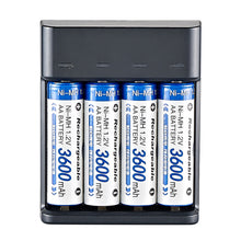 Load image into Gallery viewer, Smart 4-slot USB Charger AA AAA High-capacity 1.2V Ni-MH Rechargeable Battery High Current Full Power To Green Light