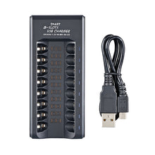 Load image into Gallery viewer, Smart 8-slot USB Charger 1.2V NiMH Rechargeable Battery AA/AAA Charging Box Full Power Off