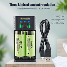 Load image into Gallery viewer, Smart 18650 Battery Charger 2-slot Lithium-ion Battery AA Ni-MH 1.2v Battery High Current 2A Charging