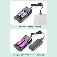 Load image into Gallery viewer, Smart 18650 Battery Charger 2-slot Lithium-ion Battery AA Ni-MH 1.2v Battery High Current 2A Charging