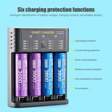 Load image into Gallery viewer, Smart 18650 Battery Charger 4-slot Lithium-ion Battery AA Ni-MH 1.2v Battery High Current 2A Charging