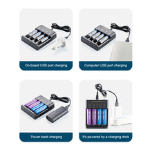 Load image into Gallery viewer, Smart 18650 Battery Charger 4-slot Lithium-ion Battery AA Ni-MH 1.2v Battery High Current 2A Charging