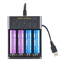 Load image into Gallery viewer, Smart 18650 Battery Charger 4-slot Lithium-ion Battery AA Ni-MH 1.2v Battery High Current 2A Charging