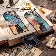 Load image into Gallery viewer, 6Pcs/Pack Cute Black Cat Bookmark Helia Daily Series PET Matte Book Mark Retro Style Bookmarker Reading Accessories Stationery Supplies