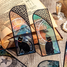 Load image into Gallery viewer, 6Pcs/Pack Cute Black Cat Bookmark Helia Daily Series PET Matte Book Mark Retro Style Bookmarker Reading Accessories Stationery Supplies