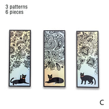 Load image into Gallery viewer, 6Pcs/Pack Cute Black Cat Bookmark Helia Daily Series PET Matte Book Mark Retro Style Bookmarker Reading Accessories Stationery Supplies