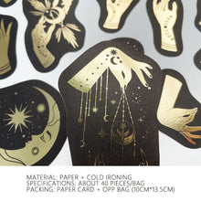 Load image into Gallery viewer, 40pcs Constellation Girl Series Decorative Bronzing Stickers Gold Black Scrapbooking Label Diary Stationery Album Retro Stars Journal Planner