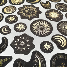 Load image into Gallery viewer, 40pcs Constellation Girl Series Decorative Bronzing Stickers Gold Black Scrapbooking Label Diary Stationery Album Retro Stars Journal Planner