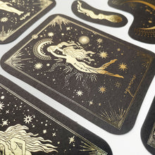 Load image into Gallery viewer, 40pcs Constellation Girl Series Decorative Bronzing Stickers Gold Black Scrapbooking Label Diary Stationery Album Retro Stars Journal Planner