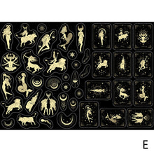 Load image into Gallery viewer, 40pcs Constellation Girl Series Decorative Bronzing Stickers Gold Black Scrapbooking Label Diary Stationery Album Retro Stars Journal Planner