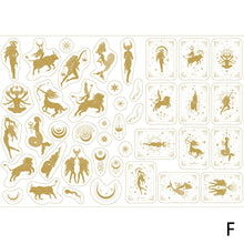 Load image into Gallery viewer, 40pcs Constellation Girl Series Decorative Bronzing Stickers Gold Black Scrapbooking Label Diary Stationery Album Retro Stars Journal Planner
