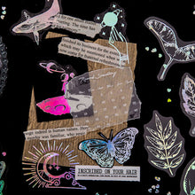 Load image into Gallery viewer, 45pcs Laser Effect Moon Butterfly Decorative Stickers Bronzing PET Labels for Journal Diary Scrapbooking DIY Stickers Stationery Supplies