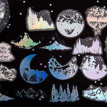 Load image into Gallery viewer, 45pcs Laser Effect Moon Butterfly Decorative Stickers Bronzing PET Labels for Journal Diary Scrapbooking DIY Stickers Stationery Supplies