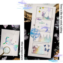 Load image into Gallery viewer, 45pcs Laser Effect Moon Butterfly Decorative Stickers Bronzing PET Labels for Journal Diary Scrapbooking DIY Stickers Stationery Supplies