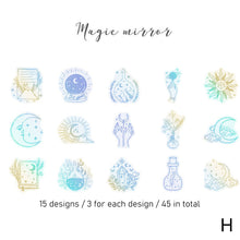 Load image into Gallery viewer, 45pcs Laser Effect Moon Butterfly Decorative Stickers Bronzing PET Labels for Journal Diary Scrapbooking DIY Stickers Stationery Supplies