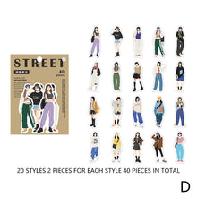 Load image into Gallery viewer, 40pcs Fashion Street Girl Decorative Stickers DIY Scrapbooking Labels Diary Journal Album Decoration Stickers Stationery Supplies
