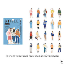 Load image into Gallery viewer, 40pcs Fashion Street Girl Decorative Stickers DIY Scrapbooking Labels Diary Journal Album Decoration Stickers Stationery Supplies