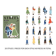 Load image into Gallery viewer, 40pcs Fashion Street Girl Decorative Stickers DIY Scrapbooking Labels Diary Journal Album Decoration Stickers Stationery Supplies