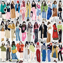 Load image into Gallery viewer, 58pcs Four Seasons Fashion Dress Girl Decorative Stickers DIY Scrapbooking Labels Diary Journal Album Decoration Stickers Stationery Supplies