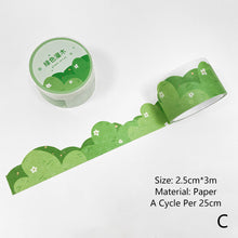 Load image into Gallery viewer, 25mm*3m Forest Cloud Series Decorative Adhesive Tape Flower Tree Masking Washi Tape Scrapbooking Decoration Tapes