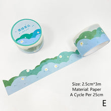 Load image into Gallery viewer, 25mm*3m Forest Cloud Series Decorative Adhesive Tape Flower Tree Masking Washi Tape Scrapbooking Decoration Tapes