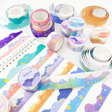 Load image into Gallery viewer, 25mm*3m Star Cloud Series Decorative Adhesive Tape Sunshine NIght Cloud Masking Washi Tape Scrapbooking Decoration Tapes