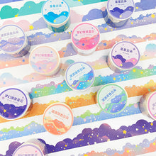 Load image into Gallery viewer, 25mm*3m Star Cloud Series Decorative Adhesive Tape Sunshine NIght Cloud Masking Washi Tape Scrapbooking Decoration Tapes