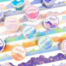 Load image into Gallery viewer, 25mm*3m Star Cloud Series Decorative Adhesive Tape Sunshine NIght Cloud Masking Washi Tape Scrapbooking Decoration Tapes