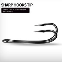 Load image into Gallery viewer, 50 pcs/pack Double Hook Luya Hook With Barb Anchor Hook Fishing Luya Fish Hook Thunder Frog Hook Fishing Gear