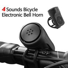 Load image into Gallery viewer, 4 Sounds Bike Electronic Loud Horn 120 Db Warning Safety Electric Bicycle Handlebar Bell USB Charging Cycling Accessories