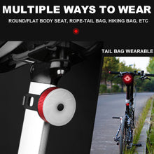 Load image into Gallery viewer, 5 Modes Led Rear Light Bicycle High Visibility Rechargebale Usb Bike Tail Light Round Shape Multifunctional Flashing Bike Lamps