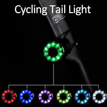 Load image into Gallery viewer, 3 Modes Colorful Bicycle Rear Light USB Charging Safety Warning Cycling Light Bicycle Tail Light Bike Light Bike Accessories