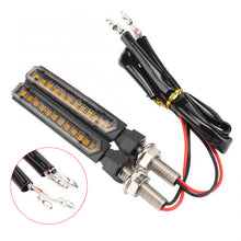 Load image into Gallery viewer, 2Pcs 12 LED Motorcycle Turn Signals Light Tail Flasher Flowing Water Blinker IP68 Motorcycle Flashing Lights