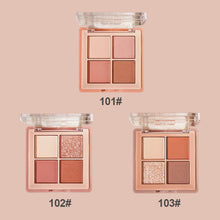 Load image into Gallery viewer, 4 Colors Matte Palette Eyeshadow Palette Matte Glitter Eyeshadow Palette Shiny Eye Shadow Eye Pigments Makeup Cosmetic