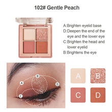 Load image into Gallery viewer, 4 Colors Matte Palette Eyeshadow Palette Matte Glitter Eyeshadow Palette Shiny Eye Shadow Eye Pigments Makeup Cosmetic