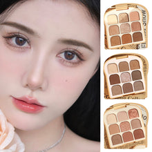 Load image into Gallery viewer, 9 Colors Eyeshadow Pearly Matte Earth Color Eyeshadow Palette Shiny Sequins Eye Shadow Eye Pigments Long Lasting Makeup