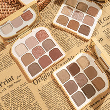 Load image into Gallery viewer, 9 Colors Eyeshadow Pearly Matte Earth Color Eyeshadow Palette Shiny Sequins Eye Shadow Eye Pigments Long Lasting Makeup