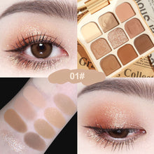 Load image into Gallery viewer, 9 Colors Eyeshadow Pearly Matte Earth Color Eyeshadow Palette Shiny Sequins Eye Shadow Eye Pigments Long Lasting Makeup