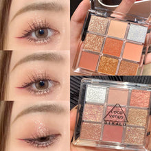 Load image into Gallery viewer, Transparent Nine-color Acrylic Eyeshadow Tray Pearly Eyeshadow Brighten Beauty Eyes Makeup Cosmetics