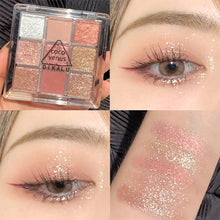Load image into Gallery viewer, Transparent Nine-color Acrylic Eyeshadow Tray Pearly Eyeshadow Brighten Beauty Eyes Makeup Cosmetics