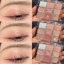 Load image into Gallery viewer, Transparent Nine-color Acrylic Eyeshadow Tray Pearly Eyeshadow Brighten Beauty Eyes Makeup Cosmetics