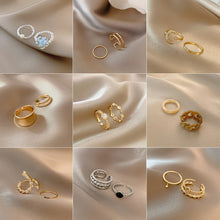 Load image into Gallery viewer, 2pcs/set Fashion Vintage Pearl Ring Simple Hollow Geometric Rings Women Jewelry Gift