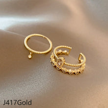 Load image into Gallery viewer, 2pcs/set Fashion Vintage Pearl Ring Simple Hollow Geometric Rings Women Jewelry Gift