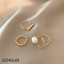 Load image into Gallery viewer, 3pcs/set Fashion Vintage Pearl Ring Simple Hollow Geometric Rings Women Jewelry Gift