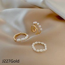 Load image into Gallery viewer, 3pcs/set Fashion Vintage Pearl Ring Simple Hollow Geometric Rings Women Jewelry Gift