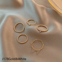 Load image into Gallery viewer, 5pcs/set Fashion Vintage Pearl Ring Simple Hollow Geometric Rings Women Jewelry Gift