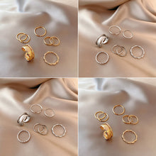 Load image into Gallery viewer, 7pcs/set Fashion Vintage Pearl Ring Simple Hollow Geometric Rings Women Jewelry Gift