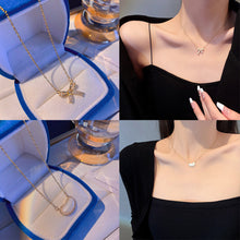 Load image into Gallery viewer, Korean Version Ins Titanium Steel Necklace Pearl Pendant Collarbone Chain Jewelry Accessories Gift