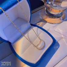 Load image into Gallery viewer, Korean Version Ins Titanium Steel Necklace Pearl Pendant Collarbone Chain Jewelry Accessories Gift