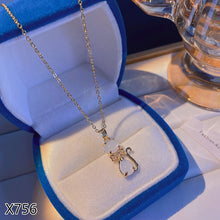 Load image into Gallery viewer, Korean Version Ins Titanium Steel Necklace Pearl Pendant Collarbone Chain Jewelry Accessories Gift